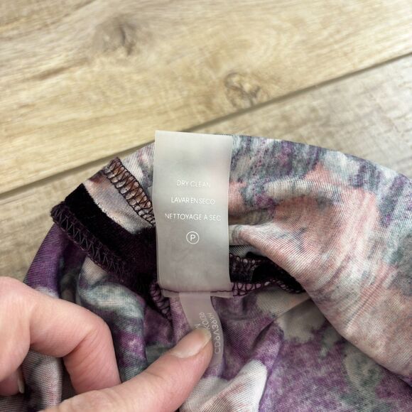 Calvin Klein Womens Velvet Puff Sleeve Floral Dress Size 14 Wedding Whimsigoth - Picture 10 of 14